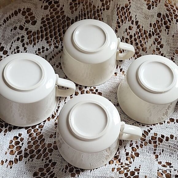 Vintage Set Of 4 Cathay Atomic Starburst Pattern MCM Coffee Mugs - Picture 5 of 7
